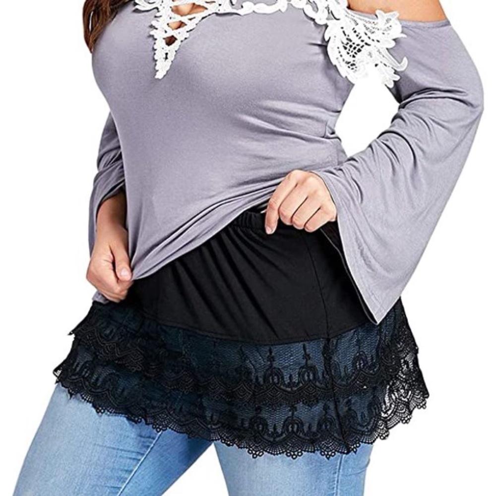 Layering piece in black with lace edge. Brand new